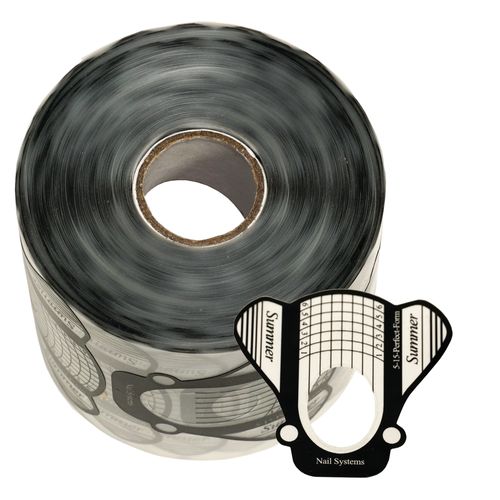 Rollo de Moldes x500 Unidades Para uñas Negro Transparante Thuya