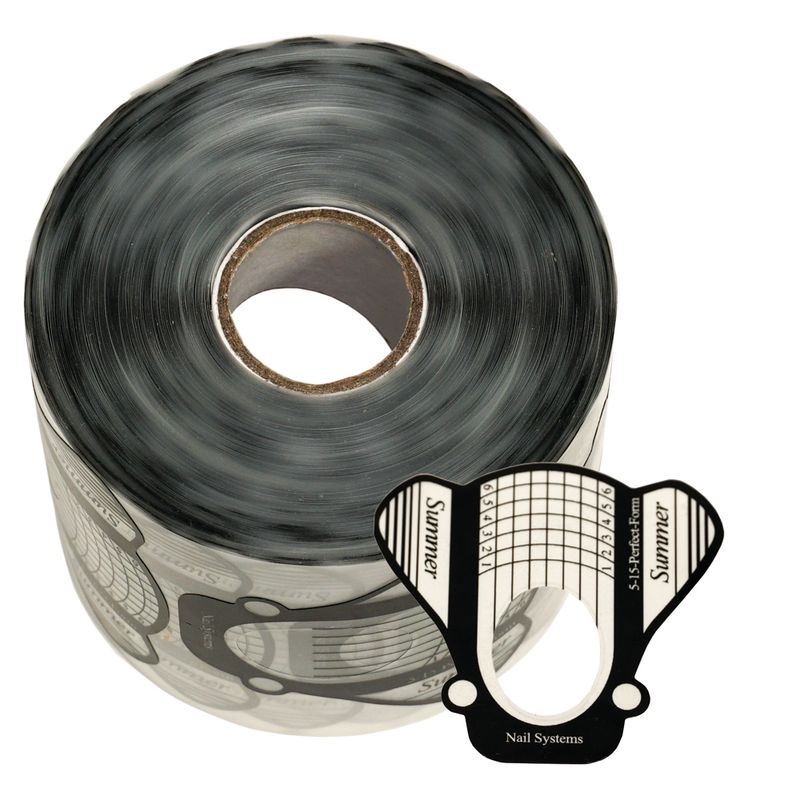 Rollo-de-Moldes-x500-Unidades-Para-uñas-Negro-Transparante-Thuya