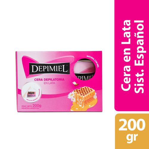 Lata de Cera Depilatoria Natural Sistema Español x200 g Depimiel