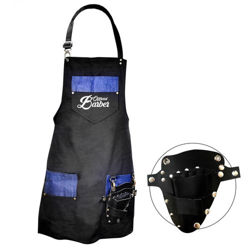 Delantal Negro Gabardina con Cartuchera Super