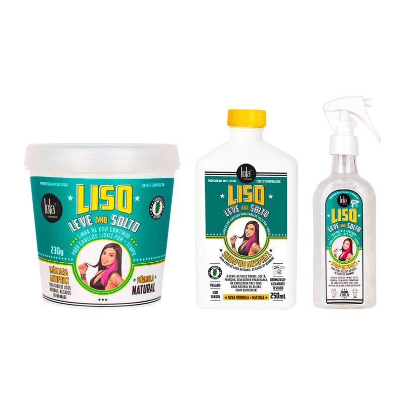 Kit-Shampoo---Tratamiento---Spray-Liso-Leve-e-Solto-Lola-Cosmetics