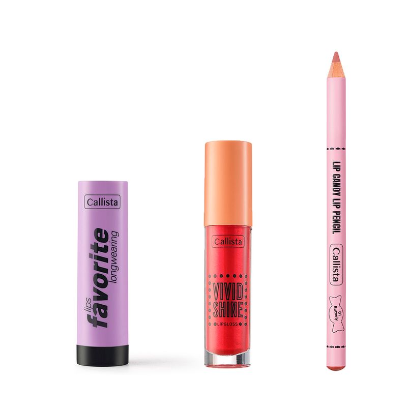 Kit-Lapiz-Lip-Candy---Labial-Lips-Favorite---Lipgloss-Vivid-Shine-Callista