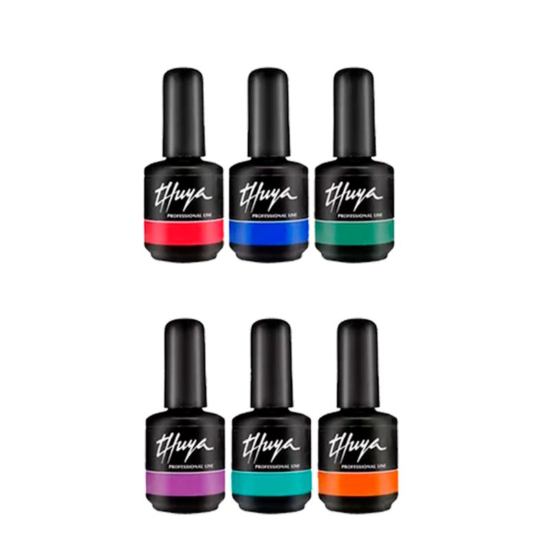 Kit-6-Esmaltes-Semipermanente-Gel-On-Off-Thuya