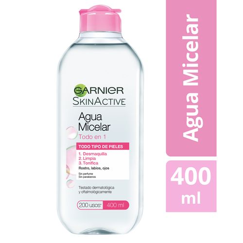 Agua Micelar Garnier Skin Active Todo en 1 x 400ml