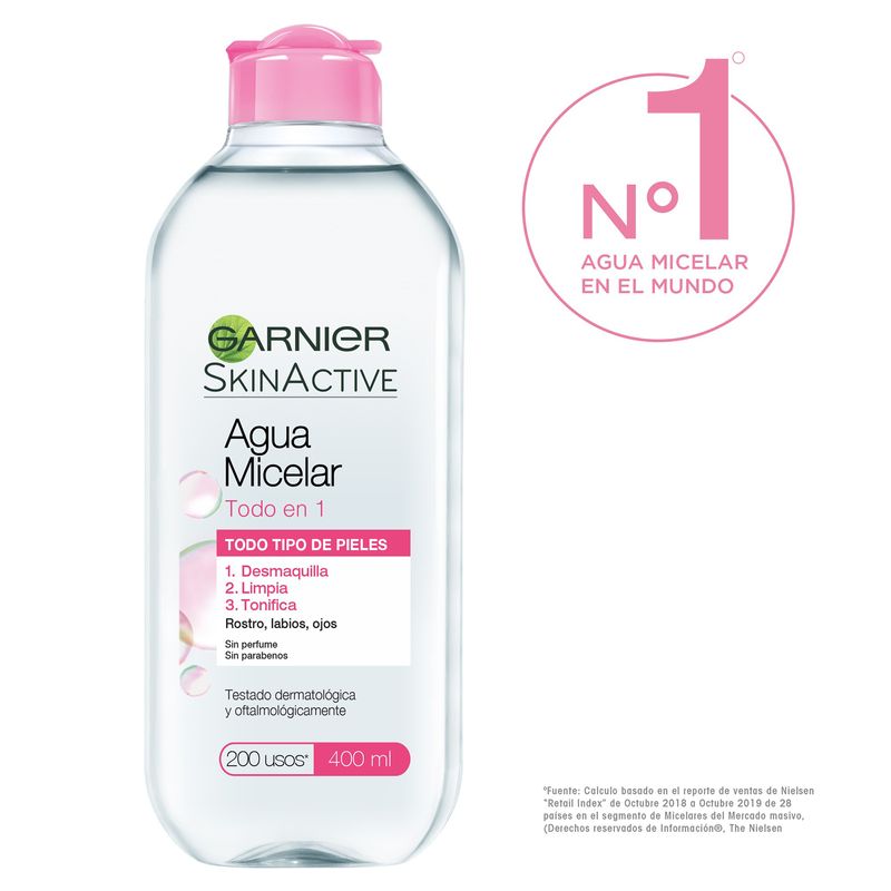 AGUA MICELAR X400 clasica SKIN ACTIVE GARNIER