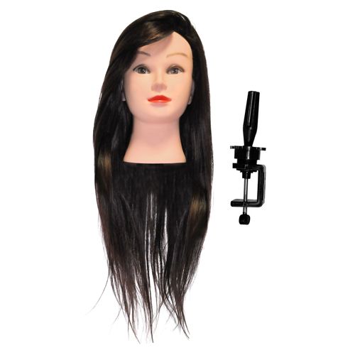 Cabeza de Práctica Cabello Largo Marrón