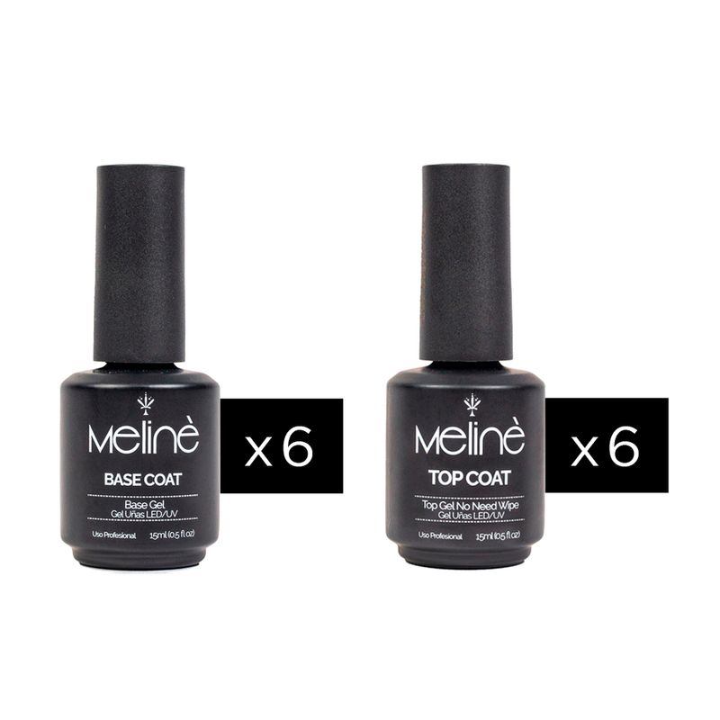 Kit-Esmaltes-Semipermanentes-6x-Base-Coat---6x-Top-Coat-x15ml-Meline