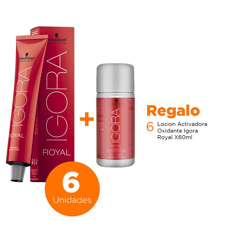 Combo-6-Tinturas-Coloracion-Igora-Royal-Schwarzkopf-Professional---Oxidantes-de-regalo