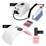 Kit-4x-Esmaltes-Semipermanentes---Cabina-Nail-Lamp---Torno-Meline