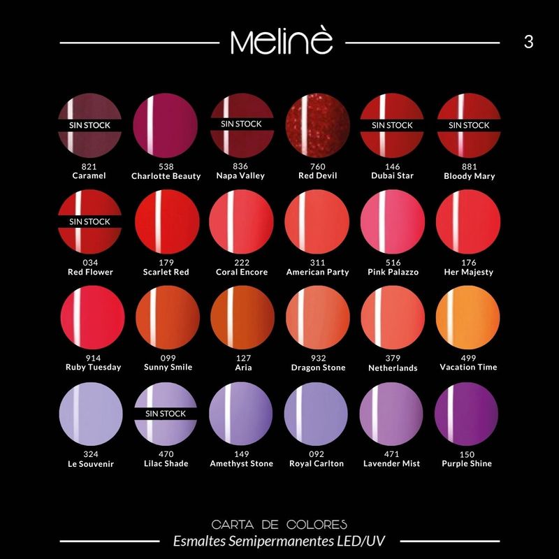 Combo 4 Esmaltes Semipermanentes Gel Uv/led Meliné