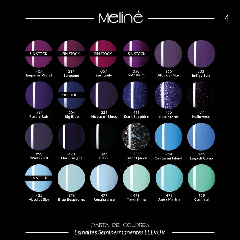 Kit 3x Esmaltes Semipermanentes Meliné Gel UV/LED x15ml