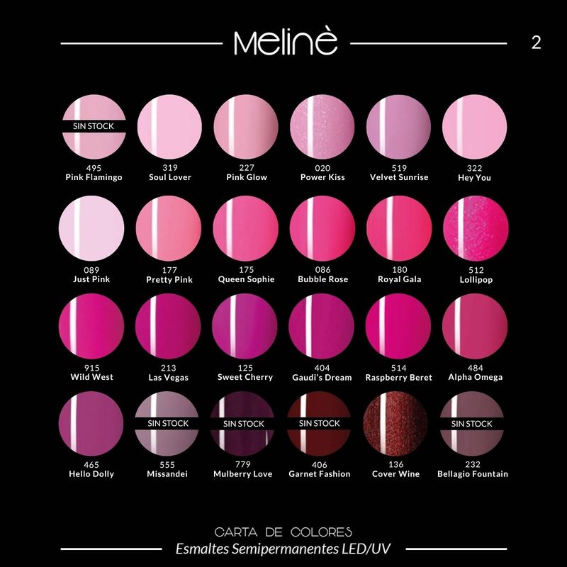 Kit 2x Esmaltes Semipermanentes Meliné + Top Coat Matte