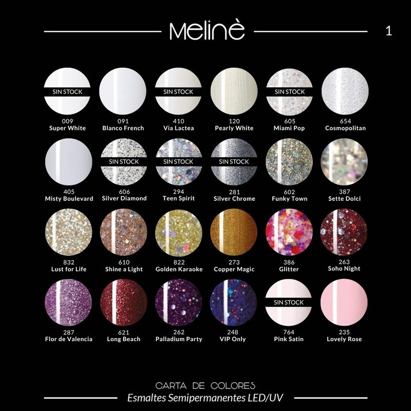 Combo 10 Esmaltes Semipermanentes Gel UV/LED Meliné