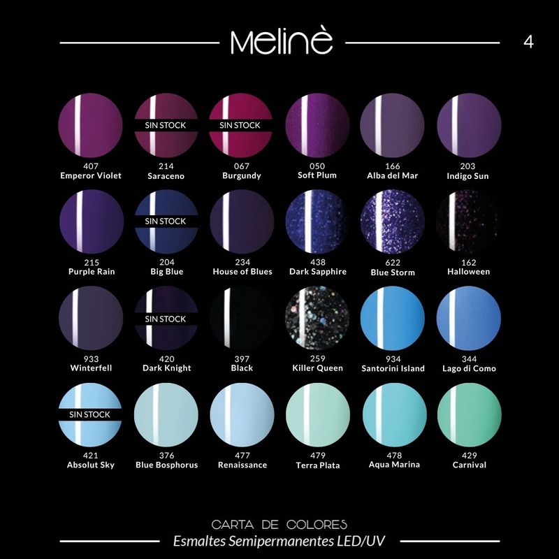 Combo 10 Esmaltes Semipermanentes Gel UV/LED Meliné