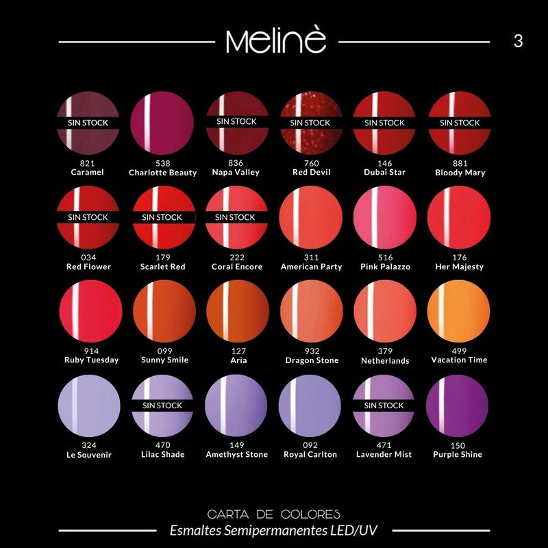 Combo 10 Esmaltes Semipermanentes Gel UV/LED Meliné