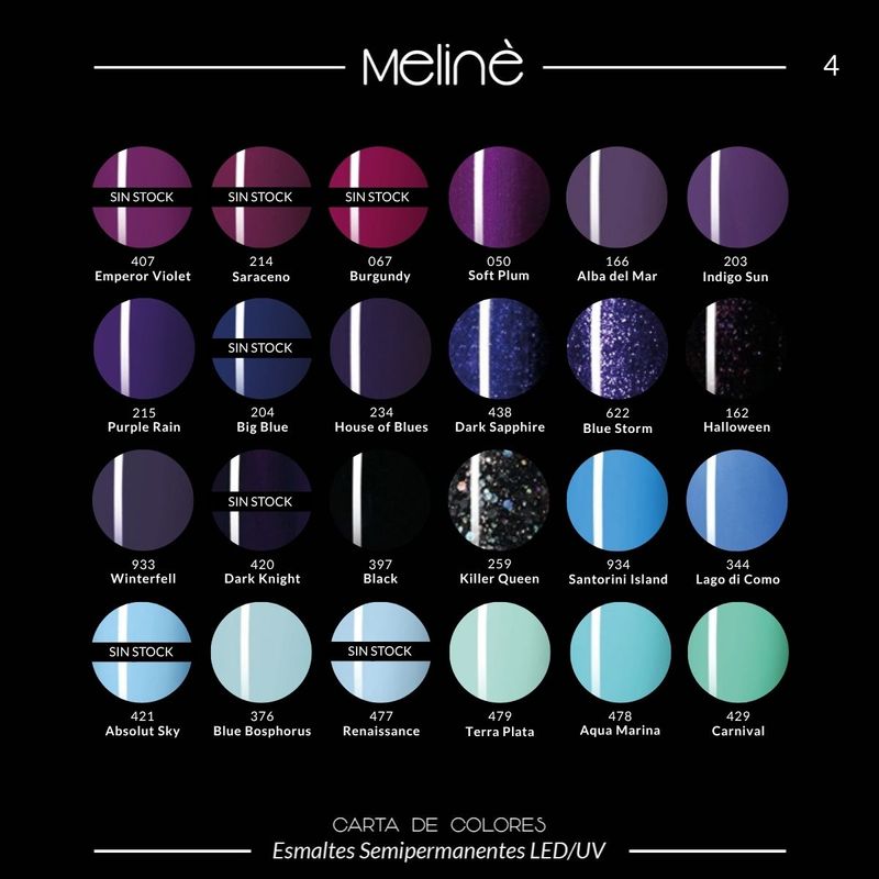 Combo 10 Esmaltes Semipermanentes Gel UV/LED Meliné