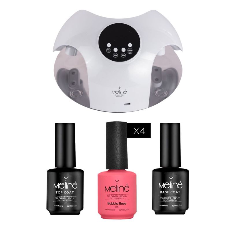 Kit 4 Esmaltes Semi + Base/Top + Cabina Skincare Meliné