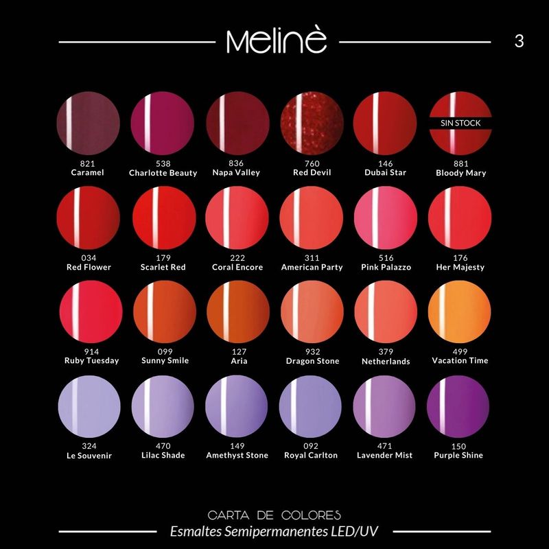 Combo 10 Esmaltes Semipermanentes Gel UV/LED Meliné