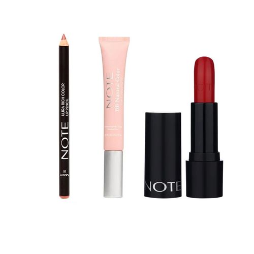 Kit Labios Note Cosmetique: Corrector Labial + Lápiz + Labial