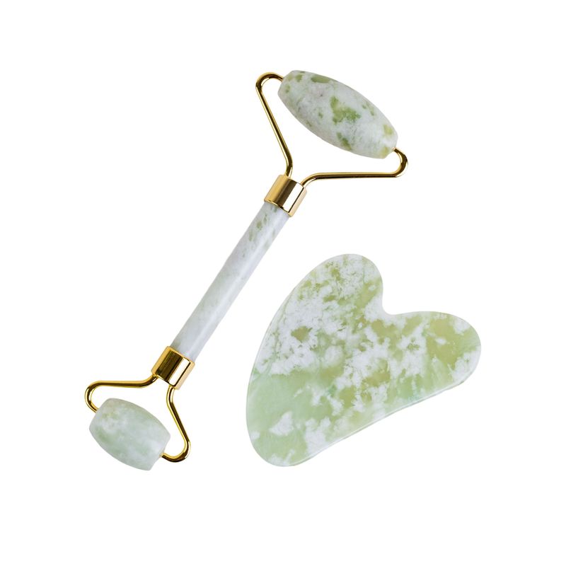 SET DE PIEDRAS JADE FACIAL Y ROLLO KEIKO
