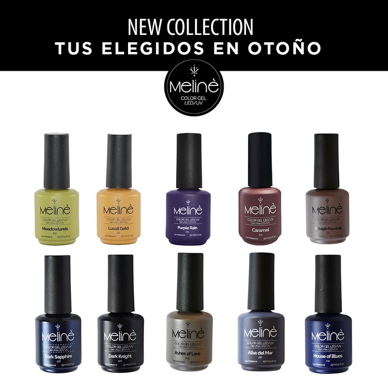Combo 4 Esmaltes Semipermanentes Gel Uv/led Meliné Colección Otoño