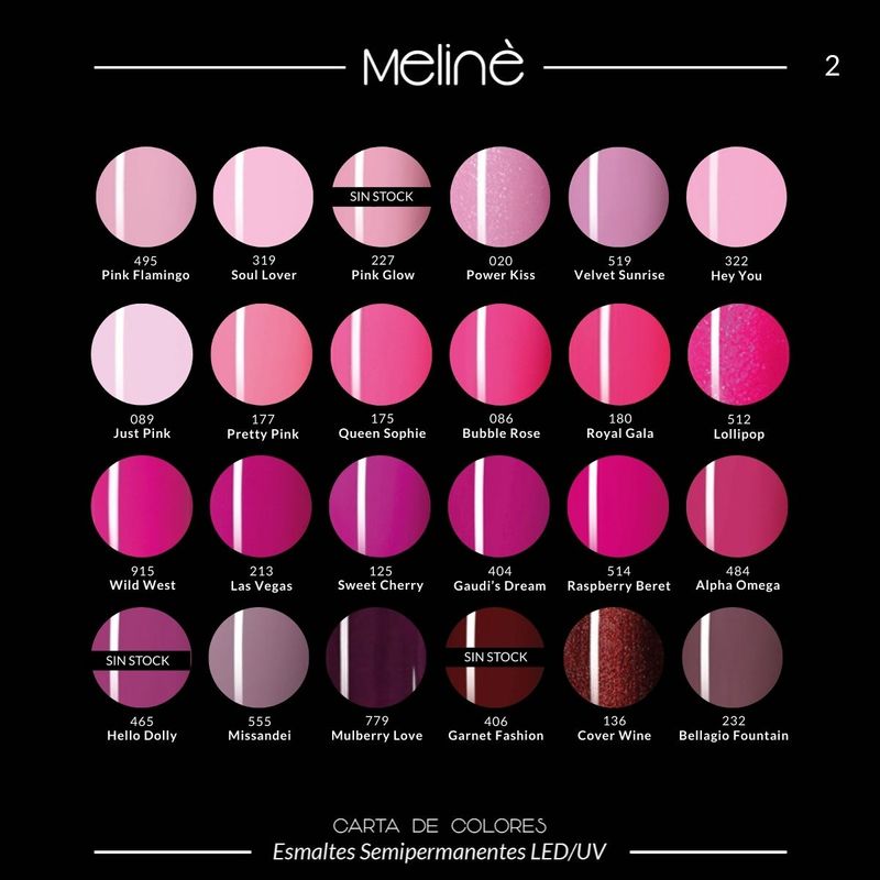 Combo 4 Esmaltes Semipermanentes Meliné + Base Coat + Top Coat Meliné