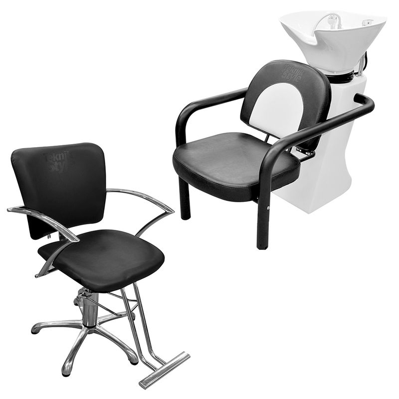 Combo Lavacabezas Blanco y Negro + Sillón JPN