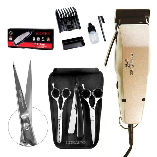 Máquina de Corte Moser 1400 Wahl + Set Tijeras Cobalt