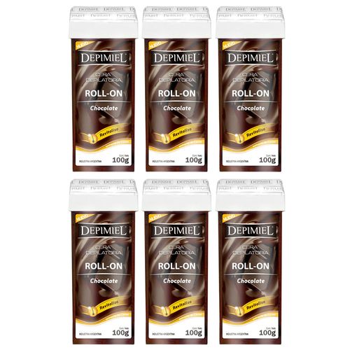 6 Ceras Depilatorias Roll-On Chocolate x100 g Depimiel