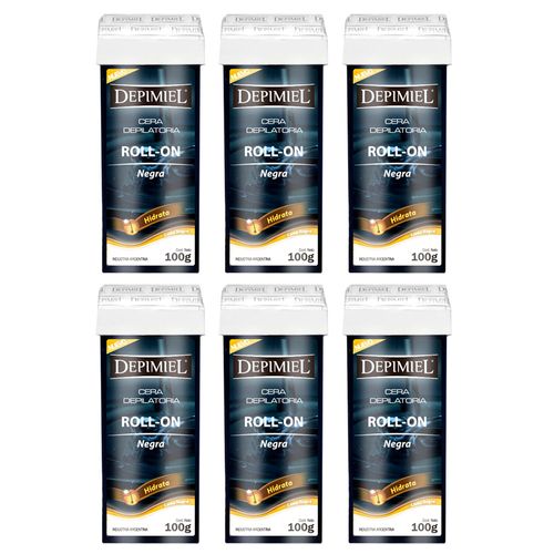 6 Ceras Depilatorias Roll-On Negra x100 g Depimiel