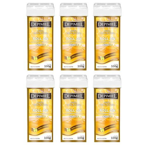 6 Ceras Depilatorias Roll-On Clásica x100 g Depimiel