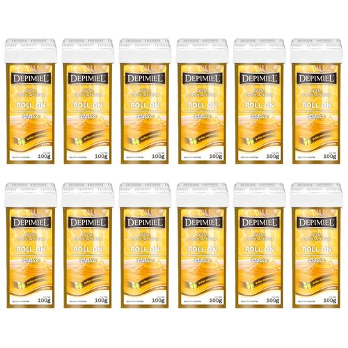 12 Ceras Depilatorias Roll-On Clásica x100 g Depimiel