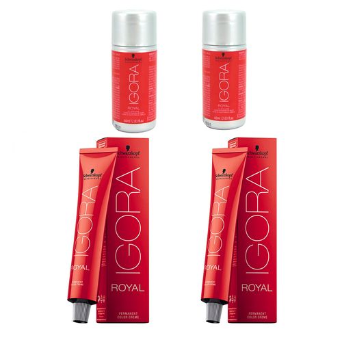 Kit 2x Tinturas + 2x Oxidantes Igora Royal Coloración Schwarzkopf