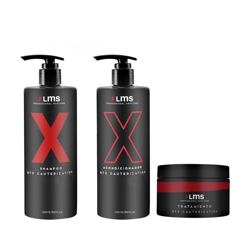Kit Cauterizador Grande Shampoo + Acondicionador + Tratamiento Btx Lms