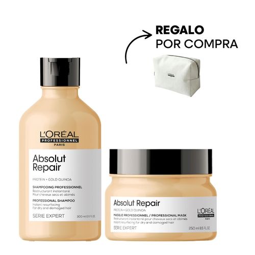 Kit Shampoo y Máscara Absolut Repair Gold Quinoa Serie Expert L'Oréal Professionnel
