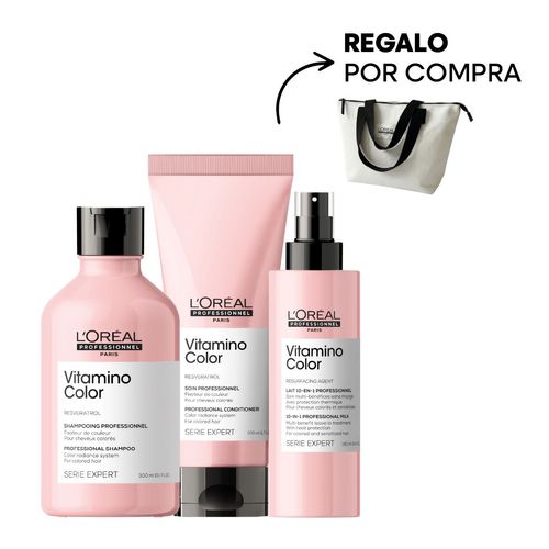 Kit Shampoo + Acondicionador + Spray 10 en 1 Vitamino Color Serie Expert L'Oréal Professionnel