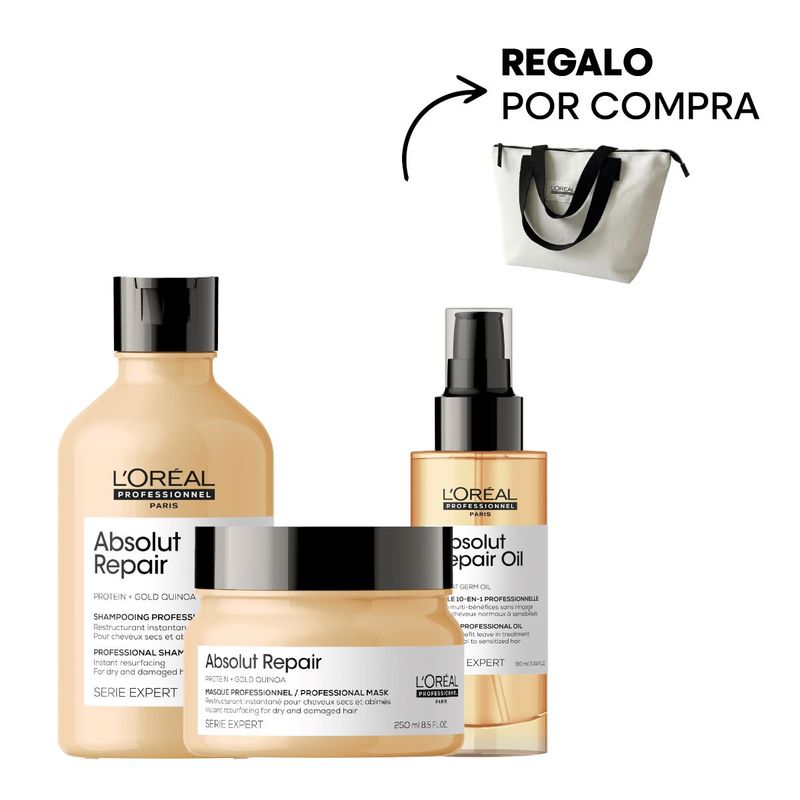 Kit Shampoo + Máscara + Spray 10 en 1 Absolut Repair L'Oréal Professionnel