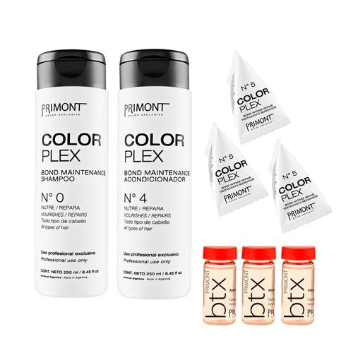 Kit Reparacion Chico Shampoo + Acondicionador + Tratamientos + Ampollas Color Plex Primont