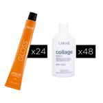 Combo 24 Tintura Sin Amoníaco Demi Permanente Gloss + Oxidante Lakmé