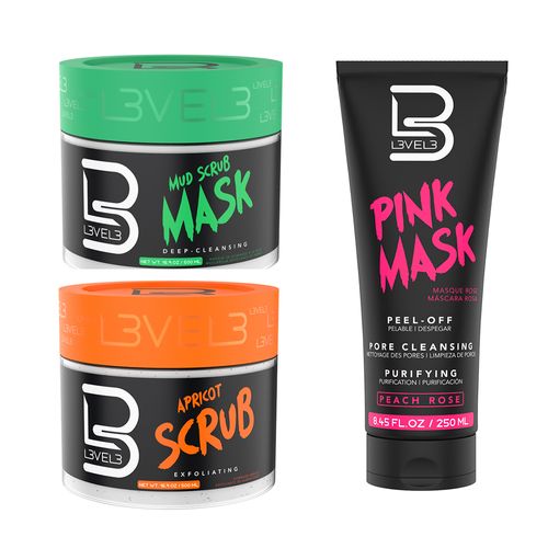 Kit Mascarillas Faciales + Exfoliante LEVEL3