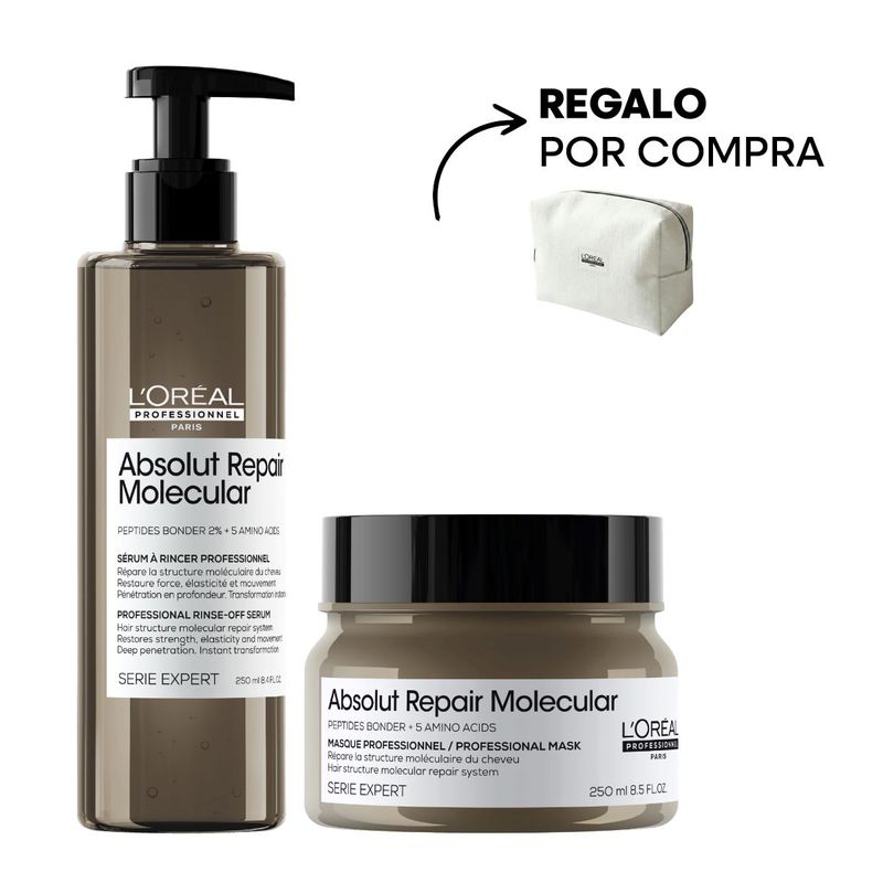Kit Sérum De Enjuague + Máscara Absolut Repair Molecular Serie Expert L'Oréal Professionnel