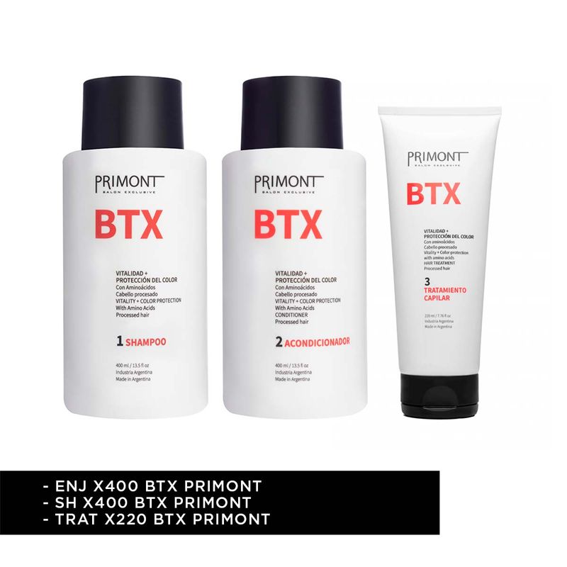 Kit BTX Completo Shampoo + Acondicionador + Tratamiento Primont