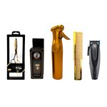 Combo Profesional Máquina de Corte Lithium FX BabylissPro y Tijera de Pulir Golden Cobalt