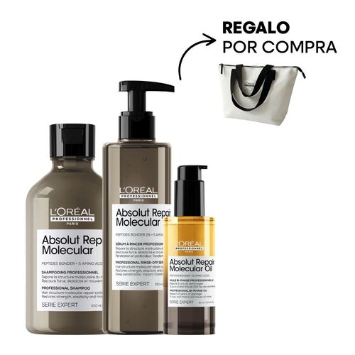 Combo Shampoo + Sérum + Óleo Bifásico Absolut Repair Molecular | SERIE EXPERT | L’Oréal Professionnel