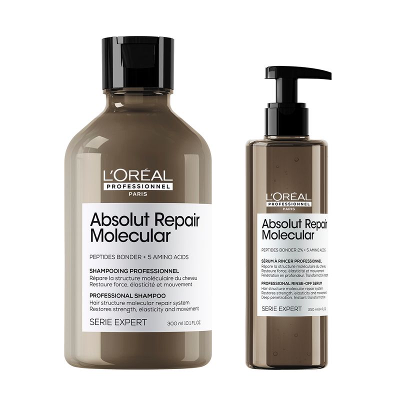 Kit Shampoo + Sérum De Enjuague Absolut Repair Molecular Serie Expert L'Oréal Professionnel