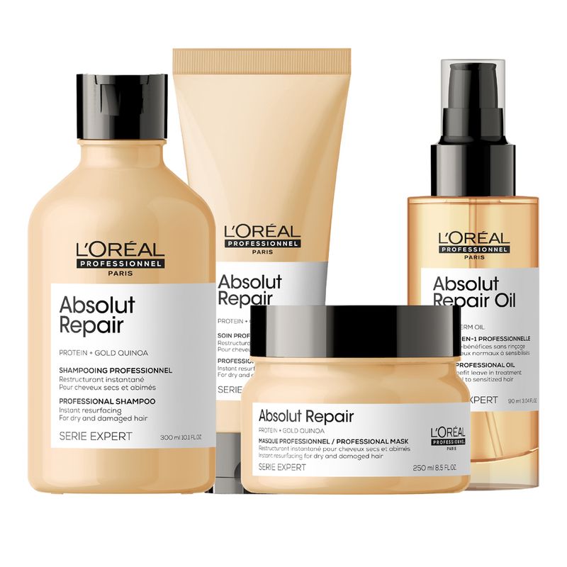 Kit Shampoo + Acondicionador + Máscara + Spray Absolut Repair L'Oréal Professionnel