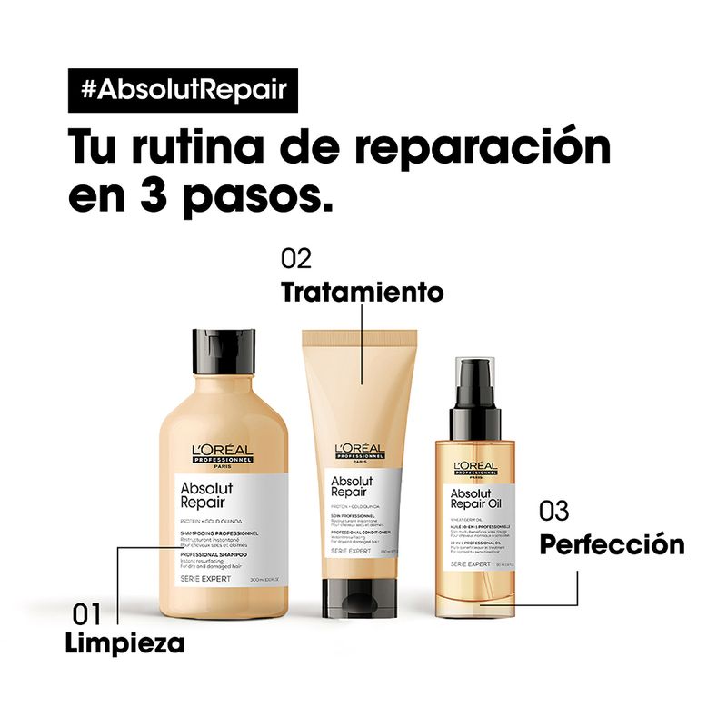 Kit Shampoo + Acondicionador + Máscara + Spray Absolut Repair L'Oréal Professionnel