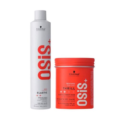 Combo OSiS Thrill Goma Fibrosa de Fijación x 100ml + Laca de Fijación Elastic x500ml Schwarzkopf