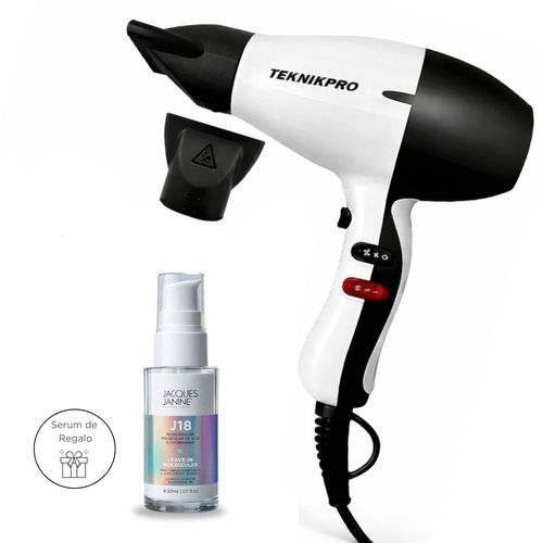 Secador de Pelo Profesional Blanco y Negro Extreme 5000 Teknikpro