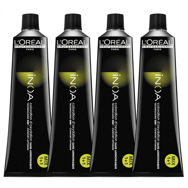 Kit Coloración: 4 Tinturas Inoa Loreal Professionnel sin Amoníaco